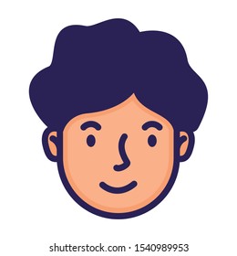 head man face avatar character vector illustration design