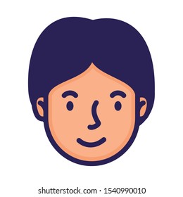 head man face avatar character vector illustration design