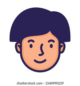 head man face avatar character vector illustration design