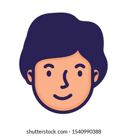 head man face avatar character vector illustration design