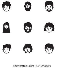 head man face avatar character vector illustration design