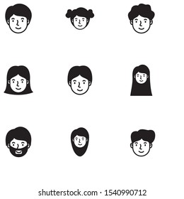 head man face avatar character vector illustration design