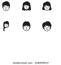 head man face avatar character vector illustration design