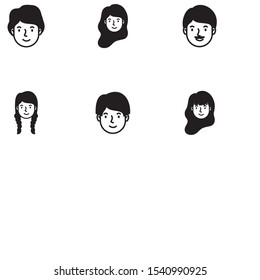 head man face avatar character vector illustration design