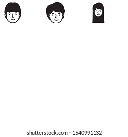 head man face avatar character vector illustration design