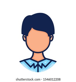 head man face avatar character vector illustration design