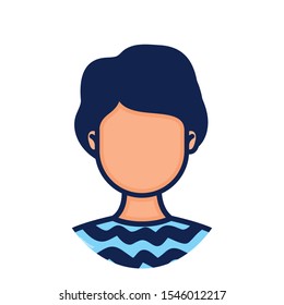 head man face avatar character vector illustration design