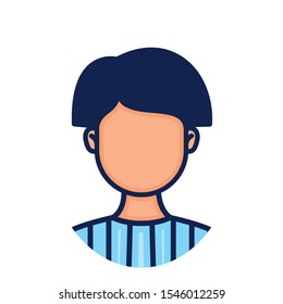 head man face avatar character vector illustration design