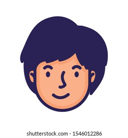 head man face avatar character vector illustration design