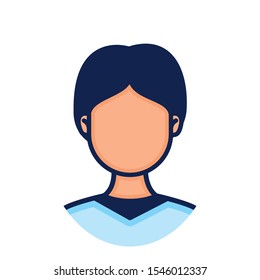 head man face avatar character vector illustration design