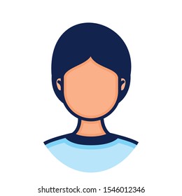 head man face avatar character vector illustration design