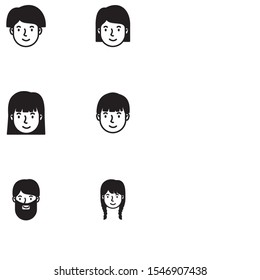 head man face avatar character vector illustration design