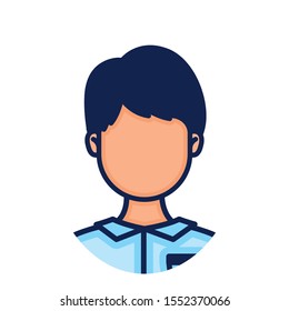 head man face avatar character vector illustration design