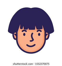 head man face avatar character vector illustration design
