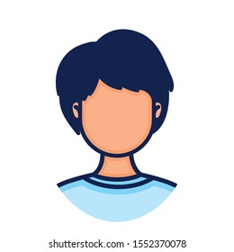 head man face avatar character vector illustration design