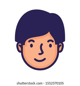 head man face avatar character vector illustration design