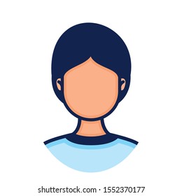 head man face avatar character vector illustration design