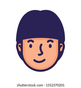head man face avatar character vector illustration design