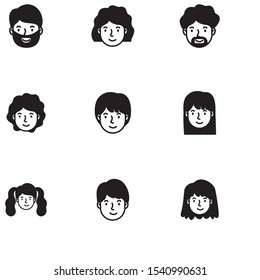 head man face with beard avatar character vector illustration design