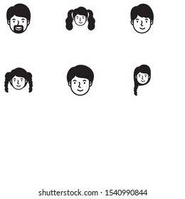head man face with beard avatar character vector illustration design