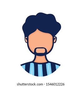 head man face with beard avatar character vector illustration design