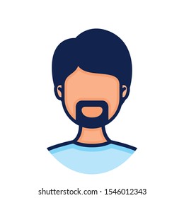 head man face with beard avatar character vector illustration design