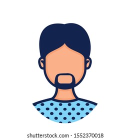 head man face with beard avatar character vector illustration design
