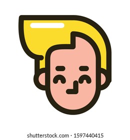 head man face character icon vector illustration design