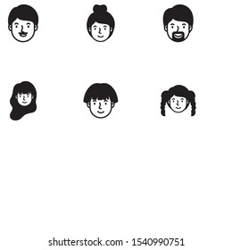 head man face with mustache avatar character vector illustration design