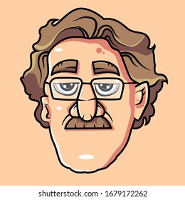 
head man face vector illustration