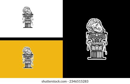 hombre de cabeza con diseño de contorno de vector Foundation