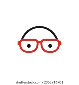 Head of a man with glasses. Simple minimal vector.