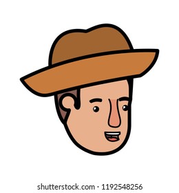 head of man with hat avatar character