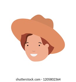 head of man with hat avatar character