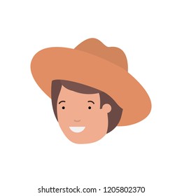 head of man with hat avatar character