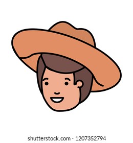 head of man with hat avatar character