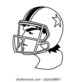 head of man with helmet, american football vector illustration design