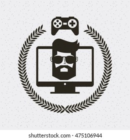 head man hipster style isolated icon vector illustration design