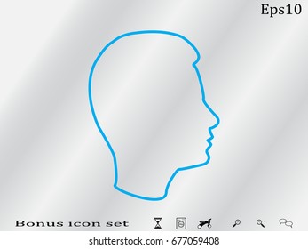 Head of a man icon, vector illustration of Eps10