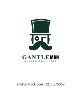 head man icon, vector man and thick mustache wearing a hat