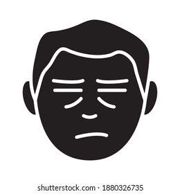 head man with Insomnia silhouette style icon vector illustration design
