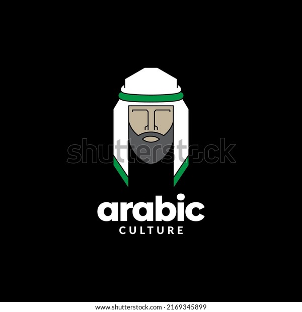 head man with the kaffiyeh\
arabic logo design vector graphic symbol icon illustration creative\
idea