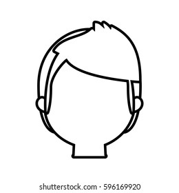 head man male line vector illustration eps 10