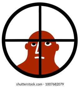 Head Man Pointed By Telescopic Sight Stock Vector (Royalty Free ...