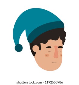 head of man sleeping avatar character
