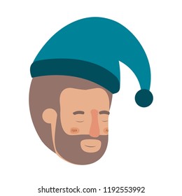 head of man sleeping avatar character