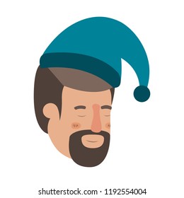 head of man sleeping avatar character