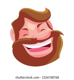 head of man smiling on white background vector illustration design