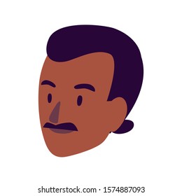 head of man smiling on white background vector illustration design