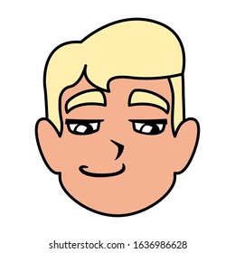 head of man smiling on white background vector illustration design